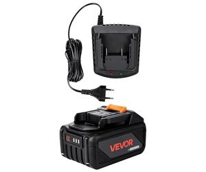 VEVOR Batería Portátil y Cargador para Sierras de Cinta, Batería de Iones de Litio Capacidad de 4000 mAh Autonomía Extendida Compatible con Herramientas de la Serie para Reemplazo y Carga Rápida