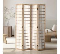 VEVOR Biombo Portátil de 4 Paneles, Biombo Japonés Plegable 1620 x 1700 x 18,5 mm, Separador Portátil y Decorativo para Separar Espacios en Casa, Oficina, Restaurante y Dormitorio, Color Madera