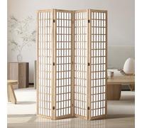 VEVOR Biombo Portátil de 4 Paneles, Biombo Japonés Plegable 1620 x 1700 x 18,5 mm, Separador Portátil y Decorativo para Separar Espacios en Casa, Oficina, Restaurante y Dormitorio, Color Madera