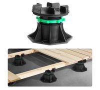 VEVOR Bloques de Terraza 8 Unidades, Carga 997,90 kg, Pedestal de Plástico, Adoquín, Elevación: 90-118 mm, Altura Ajustable, Base para Cobertizo, Madera, Hormigón y Metal, 197 x 197 x 113 mm