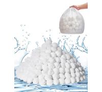 VEVOR Bolas de Filtro para Piscina 2,1 kg para Filtro de Arena de Piscina Medio Filtrante de Fibra de Poliéster Blanco Reutilizable con Bolsa de Lavado para Piscina, Acuario, Tanque, Piscina Elevada