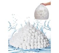 VEVOR Bolas de Filtro para Piscina 2,1 kg para Filtro de Arena de Piscina Medio Filtrante de Fibra de Poliéster Blanco Reutilizable con Bolsa de Lavado para Piscina, Acuario, Tanque, Piscina Elevada