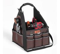 VEVOR Bolsa de Herramientas de 330 mm con 45 Bolsillos, Apertura Superior, Bolsa Organizadora Portátil con Correa de Hombro Ajustable, Asa, Cremallera Grande para Electricistas Mecánicos Contratistas