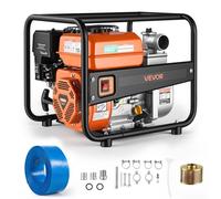 VEVOR Bomba de Agua a Gasolina 50,8 mm, 158 GPM, 7 HP, Motobomba de Agua a Gasolina, Altura de Succión de 8,9 m, Elevación Máxima de 32 m, con Manguera de Descarga, para Riego, Estanques, Piscinas