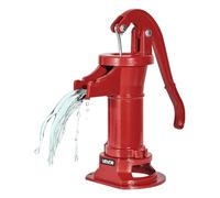VEVOR Bomba de Agua de Pozo Manual Elevación Máxima de 7,6 m Bomba de Pozo de Hierro Fundido con Mango Ergonómico G1-5/8" Fácil Instalación para Exterior, Hogar, Patio, Jardín, Estanque, Granja, Rojo