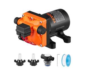VEVOR Bomba de Diafragma de Agua 12 V Caudal de 3,5 GPM Presión Nominal de 55 PSI, Ajustable de 40 a 80 PSI, Pulverizadora Autocebante con Presostato para Autocaravanas, Caravanas, Embarcaciones
