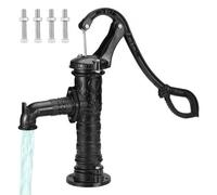 VEVOR Bomba de Mano de Hierro Fundido 40 x 15 x 68 cm Bomba de Agua Manual Antigua, Profundidad Máxima de Bomba de 6 m, Bomba Manual Decorativa para Jardín al Aire Libre con Mango Ergonómico, Negro
