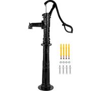 VEVOR Bomba de Mano de Hierro Fundido con Soporte 135 cm Bomba de Agua Manual Antigua, Profundidad Máxima de Bomba de 6 m, Bomba Manual Decorativa para Jardín al Aire Libre con Mango Ergonómico, Negro