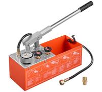 VEVOR Bomba de Prueba de Presión Hidráulica 7,57 L, Manual, Doble Válvula, Rango de prueba de 0-60 bar, con Manómetro y Tanque, Material Resistente, para Sistemas de Tuberías de Agua, Calefacción
