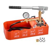 VEVOR Bomba de Prueba de Presión Hidráulica 7,57 L, Manual, Válvula Simple, Rango de prueba de 0-50 bar, con Manómetro y Tanque, Material Resistente, para Sistemas de Tuberías de Agua, Calefacción