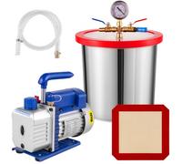 VEVOR Bomba de Vacío 3 CFM 1/4 HP Cubo 12 L Carcasa de Aleación de Aluminio Bomba de Vacío de Aire Acondicionado 1720 RPM 220V Bomba de Vacío para Desgasificar Siliconas, Aceites Esenciales, Uretanos
