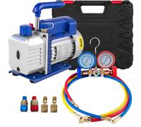 VEVOR Bomba de Vacío 4CFM1/3HP Bomba de Vacío para Aire Acondicionado Bomba de Vacío Coche con 3 Mangueras A/C para Aire Acondicionado Doméstico, Mantenimiento de Automóviles Envasado al Vacío