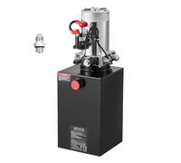 VEVOR Bomba Hidráulica de Simple Efecto 10 Cuartos 12 V CC, Bomba del Remolque Volquete Caudal de 3,4 L/min, con Depósito Metálico para Elevación de Vehículos, Elevadores de Tijera, Apiladores