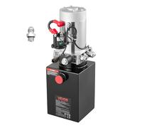 VEVOR Bomba Hidráulica de Simple Efecto 6 Cuartos 12 V CC, Bomba del Remolque Volquete Caudal de 3,4 L/min, con Depósito Metálico para Elevación de Vehículos, Elevadores de Tijera, Apiladores