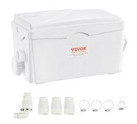 VEVOR Bomba Maceradora, 350W, Flujo 6000 L/h, Cabezal 7 m, Bomba Maceradora para Eliminación de Aguas Residuales con 3 Entradas de Agua para Sótano, Cocina, Fregadero, Ducha, Bañera