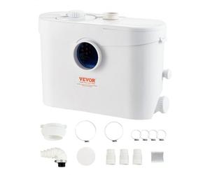 VEVOR Bomba Maceradora, 700W, Flujo 9600 L/h, Cabezal 10 m, Bomba Maceradora para Eliminación de Aguas Residuales con 3 Entradas de Agua para Inodoro, Sótano, Cocina, Fregadero, Ducha, Bañera