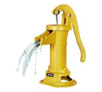 VEVOR Bomba Manual Antigua, 7,6 m de Elevación, de Estilo Nostálgico, de Hierro Fundido, para Pozo, con Conexión NPT, para Jardín, Estanque, Patio y Granja, Color Amarillo, 230 x 180 x 400 mm