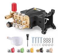 VEVOR Bomba para Hidrolavadora Émbolo Triple Horizontal con Eje de 25,4mm 4000 PSI 4,0 GPM Kit de Repuesto para Hidrolavadora con 5 Boquillas, Compatible con Simpson MorFlex 40224, 40225, 40226