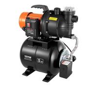 VEVOR Bomba para Pozos Poco Profundos 1,5 HP, Bomba de Agua de Trasvase 5300 LPH, con Tanque de Presión 19 L, Filtro, Válvula de Retención, Sistema Automático de Presurización, para Jardín, Césped