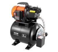 VEVOR Bomba para Pozos Poco Profundos 1 HP, Bomba de Agua de Trasvase 3750 LPH, con Tanque de Presión de 19 L, de Hierro Fundido, Sistema Automático de Transferencia de Agua, para Jardín, Césped