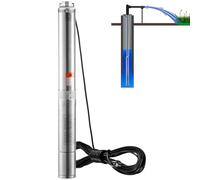 VEVOR Bomba Sumergible para Pozo Profundo, 750W 230V 60Hz, 7,1 m³/h Flujo Máximo 75 m Cabezal Máximo, con Cable Eléctrico de 9,1 m, Bomba de Agua de Acero Inoxidable para Uso Industrial, Riego y Hogar