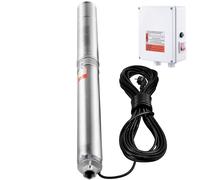 VEVOR Bomba Sumergible para Pozo Profundo, 2200W 230V, 9,8 m³/h Caudal 144 m Cabezal, con Cable de 19,4 m y Caja de Control Externa, Bombas de Agua de Acero Inoxidable para Riego Industrial y Uso Domé