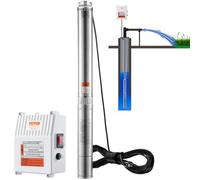 VEVOR Bomba Sumergible para Pozo Profundo, 1500W 230V 60Hz, 9,8 m³/h 108 m de Cabezal, con Cable de 19,4 m y Caja de Control Externa, Bombas de Agua de Acero Inoxidable para Uso Industrial, Riego y Do