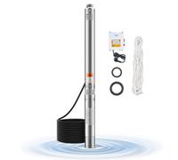 VEVOR Bomba Sumergible para Pozos Profundos con cable de 20 m, Caja de Control Externa Potencia de Entrada 910 W Caudal de 100 L/min, Altura de Elevación de 53 m para Riego Industrial y Uso Doméstico