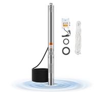 VEVOR Bomba Sumergible para Pozos Profundos con cable de 20 m, Caja de Control Externa Potencia de Entrada 750 W Caudal de 65 L/min, Altura de Elevación de 64 m para Riego Industrial y Uso Doméstico