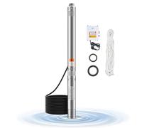 VEVOR Bomba Sumergible para Pozos Profundos con cable de 20 m, Caja de Control Externa Potencia de Salida 550 W Caudal de 100 L/min, Altura de Elevación de 53 m para Riego Industrial y Uso Doméstico