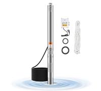 Bomba sumergible VEVOR, con una potencia de salida de 550W, caudal de 65 litros por minuto, altura de elevación de 64 metros, con cable de 20 metros, caja de control externa, bomba de agua de acero in