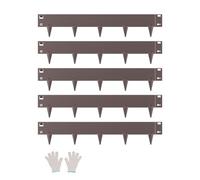 VEVOR Borde de Acero Galvanizado para Paisajismo, 990 x 181 x 1,5 mm, 5 Piezas de Borde de Metal Resistente a la Oxidación con Dientes Afilados, Divisor de Camino para Parterres de Flores, Marrón