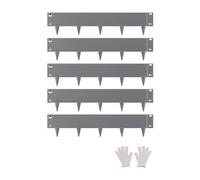 VEVOR Borde de Acero Galvanizado para Paisajismo, 990 x 207 x 1,5 mm, 5 Piezas Borde de Metal Resistente a la Oxidación con Dientes Afilados, Divisor Camino para Parterres de Flores, Gris Oscuro