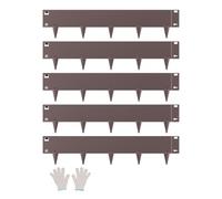 VEVOR Borde de Acero Galvanizado para Paisajismo, 990 x 207 x 1,5 mm, 5 Piezas de Borde de Metal Resistente a la Oxidación con Dientes Afilados, Divisor de Camino para Parterres de Flores, Marrón