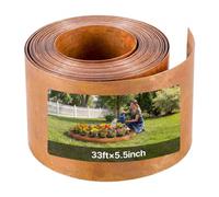 VEVOR Borde de Césped de Acero al Carbono, 10 m x 14 cm, Separador Metálico Resistente, Delimitador Exterior en Rollo, Bordura de Jardín Flexible con 1 par de Guantes para Parterres Paisajismo Sendero