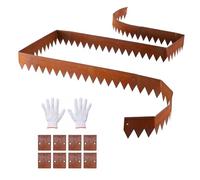 VEVOR Borde de Césped de Acero Corten, 1016 x 152 mm, 6 Piezas de Borde, 8 Placas de Conexión, Delimitador de Metal Exterior, Bordura de Jardín Flexible con Guantes para Paisajismo Senderos Parterres