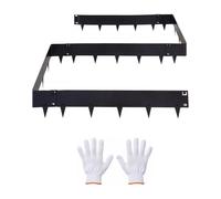 VEVOR Borde de Césped de Acero Galvanizado, 1016 x 207 mm, sin Placas de Conexión, 6 Piezas de Borde, Delimitador Exterior de Metal, Bordura de Jardín con Guantes para Senderos Paisajismo Parterres