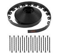 VEVOR Borde de Jardín, 30 m x 4 cm, Borde de Césped de Plástico con 120 Clavos de Tierra, Borde Paisajístico de Valla Resistente al Sol para Parterres, Pavimento de Jardín y Caminos de Grava, Negro