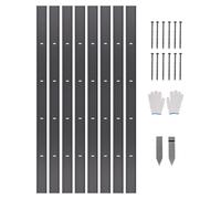 VEVOR, borde de jardín metálico, juego de 8 unidades, 183 cm, aleación de aluminio resistente a la corrosión, borde de jardín flexible, valla robusta para delimitar césped, flores y caminos