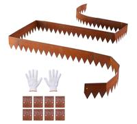 VEVOR, borde para césped, paquete de 6 unidades, 1016 x 152 mm, borde para macizos de flores de acero corten con 8 placas de conexión, borde flexible para macizos de flores, placas para césped, borde