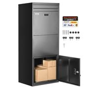 VEVOR Buzón de Correo para Paquetes de Exterior 1198 x 500 x 360 mm Buzón con Cerradura de Acero Galvanizado con Diseño Antirrobo Resistente a la Intemperie para Hogar, Oficina, Porche, Negro