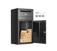 VEVOR Buzón de Correo para Paquetes de Exterior 500 x 325 x 909 mm Buzón con Cerradura de Acero Galvanizado con Diseño Antirrobo Resistente a la Intemperie para Hogar, Oficina, Porche, Negro