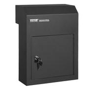 VEVOR Buzón de Puerta Empotrada 304 x 150 x 405 mm Buzón de Entrega de Correo a Través de Puerta 43 mm Acero Resistente Cerradura con Llave para Cartas, Cheques, Llaves, Hogar, Oficina, Negro