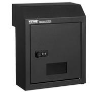 VEVOR Buzón Empotrable de Puerta 305x155x360 mm Buzón para Entrega de Correo a Través de Puerta 43 mm Acero Resistente Cerradura con Código de Combinación para Cartas, Llaves, Hogar, Oficina, Negro