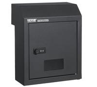 VEVOR Buzón Empotrable de Puerta 305x155x360 mm Buzón para Entrega de Correo a Través de Puerta 43 mm Acero Resistente Cerradura con Código de Combinación para Cartas, Llaves, Hogar, Oficina, Gris