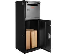 VEVOR Buzón para Paquetes 41,2x40,1x110,5 cm Buzón de Acero Galvanizado con Cerradura Código Deflector de Montaje en Suelo Antirrobo Extraíble Impermeable IPX3 Depósito de Paquete para Porche Exterior