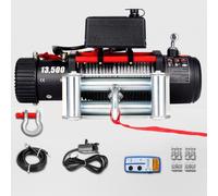 VEVOR Cabestrante Eléctrico 6123,5 kg, Cabrestante Eléctrico 12 V, de Cuerda de Acero Avanzada de 27 m, Cabrestante Eléctrico, Polipastos Eléctricos con Control Remoto Inalámbrico y Motor 4,85kW