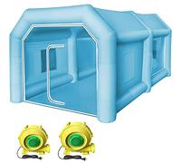 VEVOR Cabina de Pintura Hinchable 4x2,5x2,2 m Carpa de Pintura Hinchable para Automoción Fabricada en Tela Oxford 210D con 2 Potentes Sopladores, Estación de Trabajo para Pintura, Garaje, Taller