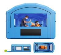 VEVOR Cabina de Pintura Inflable 7 x 4 x 2,75 m Carpa de Pintura Portátil, Cabina de Pulverización para Coches con 2 Sopladores Espacio de Herramientas, Accesorios de Estacas y Sacos de Arena, Azul