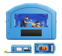 VEVOR Cabina de Pintura Inflable 7 x 4 x 2,75 m Carpa de Pintura Portátil, Cabina de Pulverización para Coches con 2 Sopladores Espacio de Herramientas, Accesorios de Estacas y Sacos de Arena, Azul